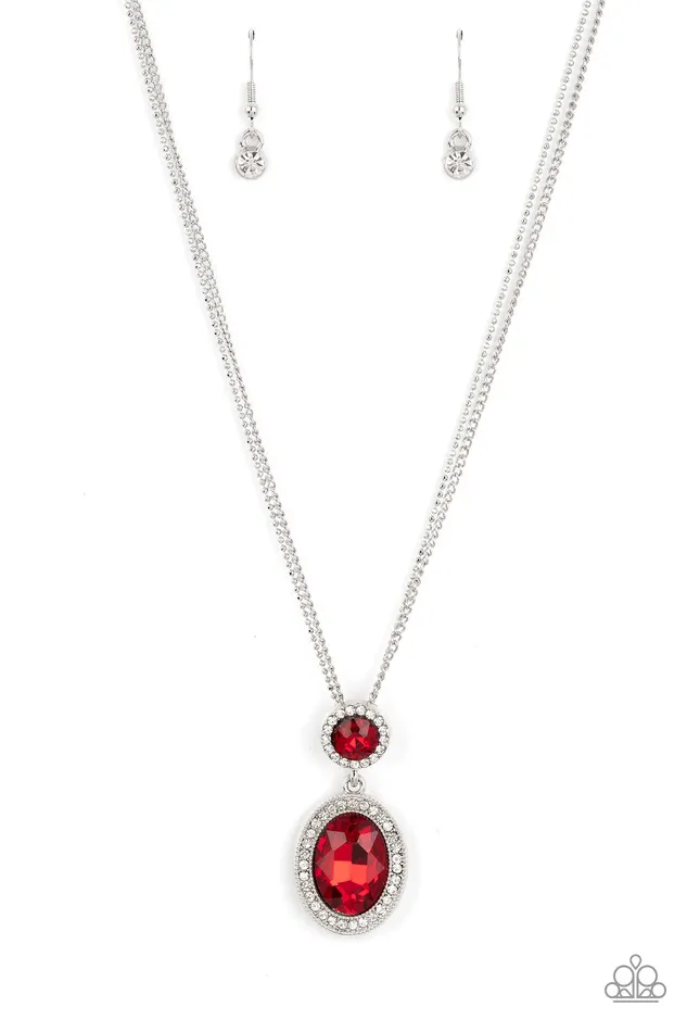 Earrings Paparazzi Accessories Castle Diamonds Red