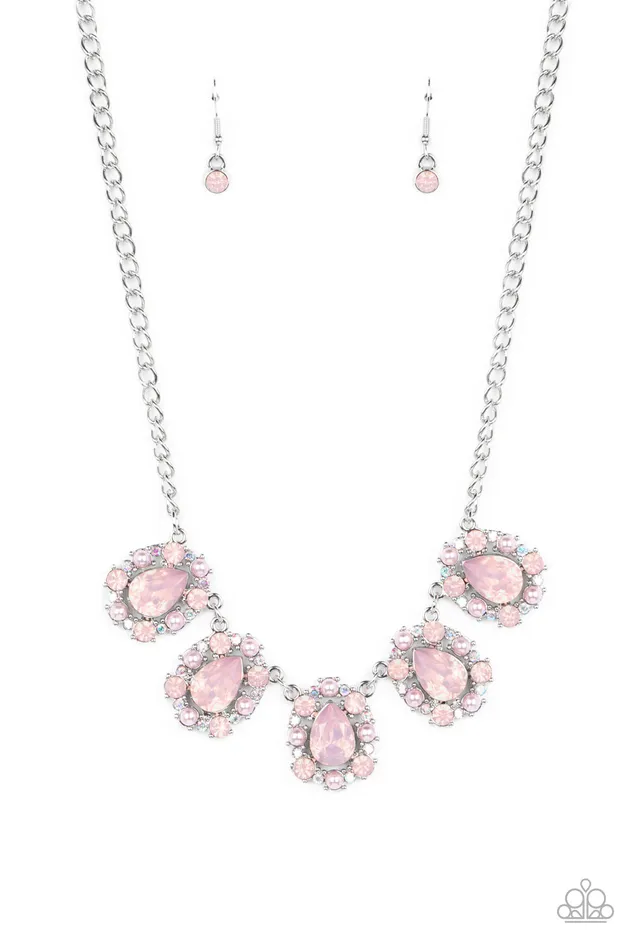 Earrings Paparazzi Accessories Pearly Pond Pink
