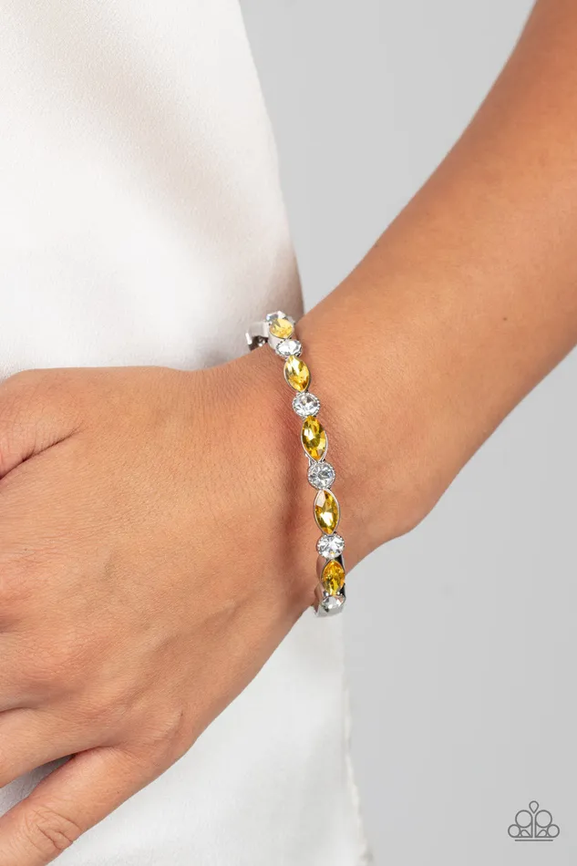 Earrings Paparazzi Accessories Petitely Powerhouse Yellow