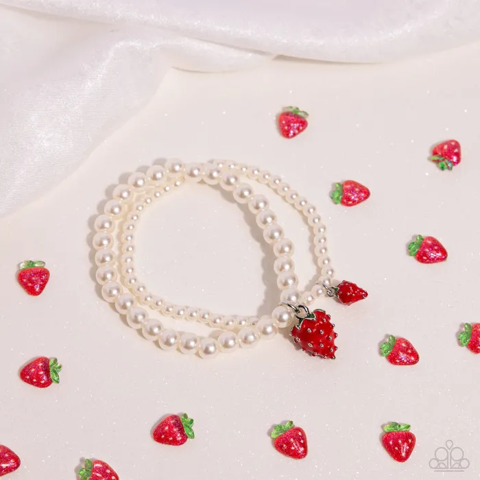 Earrings Paparazzi Accessories Strawberry Season Red