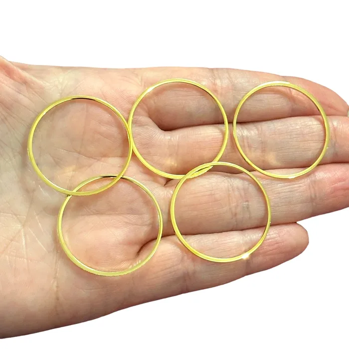 Earrings Peppy Beads 24Kt Gold Plated 30mm Connector Rings 30mm Closed Gold Rings 5 pcs in a pack Earrings Peppy Beads 24Kt Gold Plated 30mm Connector Rings 30mm Closed Gold Rings 5 pcs in a pack