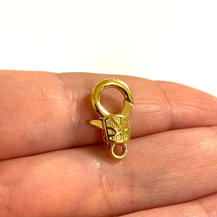Earrings Peppy Beads 24Kt Gold Plated Large Lobster Clasps 2 pcs in a pack