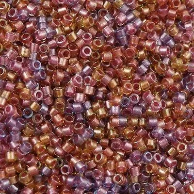 Earrings Peppy Beads DB0982 Lined PurpleSalmon Mix Miyuki Delica 110