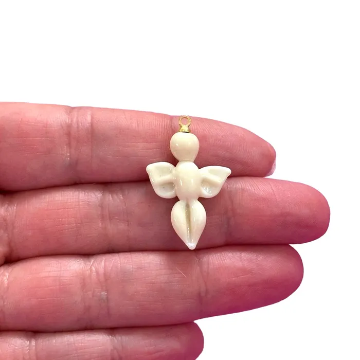 Earrings Peppy Beads Hand Made Murano Glass Angel Charm With 24Kt Gold Plated Pin Earrings Peppy Beads Hand Made Murano Glass Angel Charm With 24Kt Gold Plated Pin