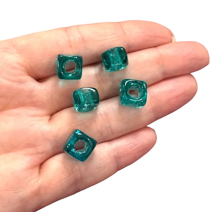 Earrings Peppy Beads Hand Made Murano Glass Square Beads With 5mm Holes 5 pcs in a pack Earrings Peppy Beads Hand Made Murano Glass Square Beads With 5mm Holes 5 pcs in a pack