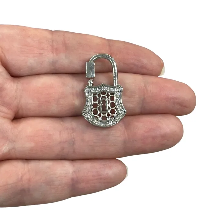 Earrings Peppy Beads Rhodium Plated Brass Lock Screw Clasp Micro Pave Lock Screw Clasp Earrings Peppy Beads Rhodium Plated Brass Lock Screw Clasp Micro Pave Lock Screw Clasp