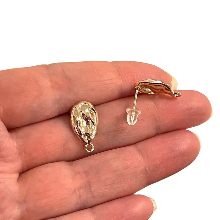 Earrings Peppy Beads Rose Gold Plated Brass Drop Stud Earrings 2 pcs in a pack