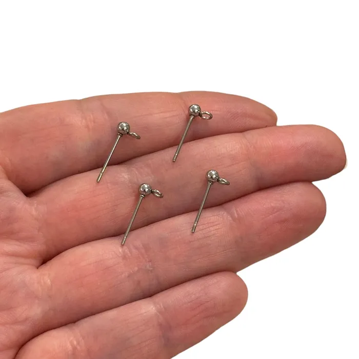 Earrings Peppy Beads Stainless Steel Ball Post Earrings 3mm Ball Stud Earrings With Loop Earrings Peppy Beads Stainless Steel Ball Post Earrings 3mm Ball Stud Earrings With Loop