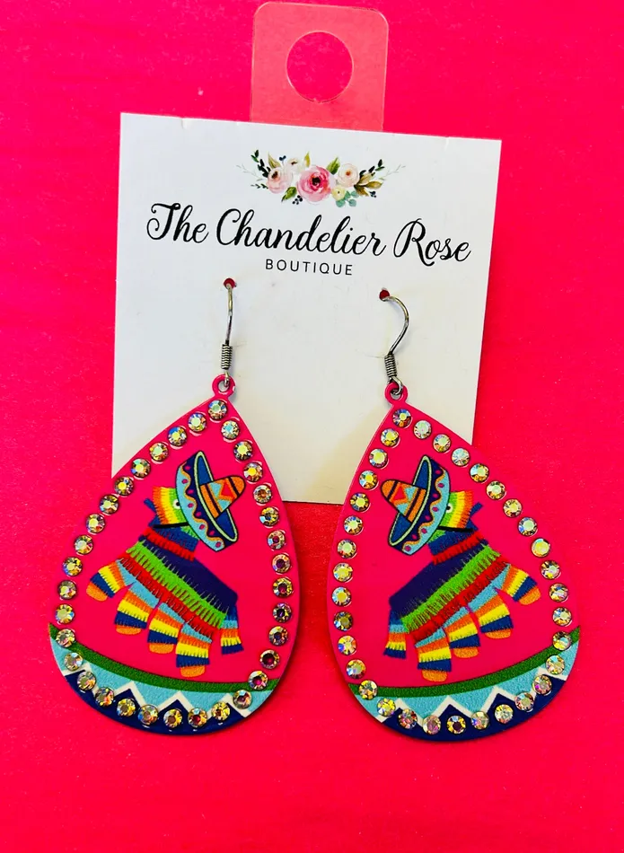 Earrings PINATA EARRINGS PINK The Chandelier Rose Boutique