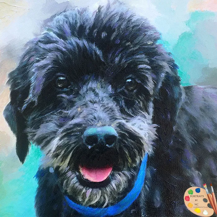 Earrings Poodle Dog Portrait Portraits by NC