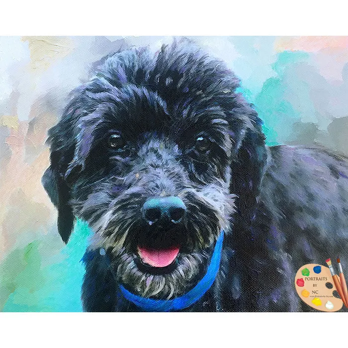 Earrings Poodle Dog Portrait Portraits by NC