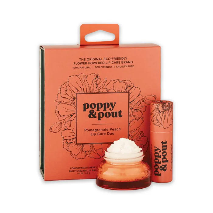 Earrings POPPYPOUT Poppy Pout Pomegranate Peach Duo Lip Care Gift Set