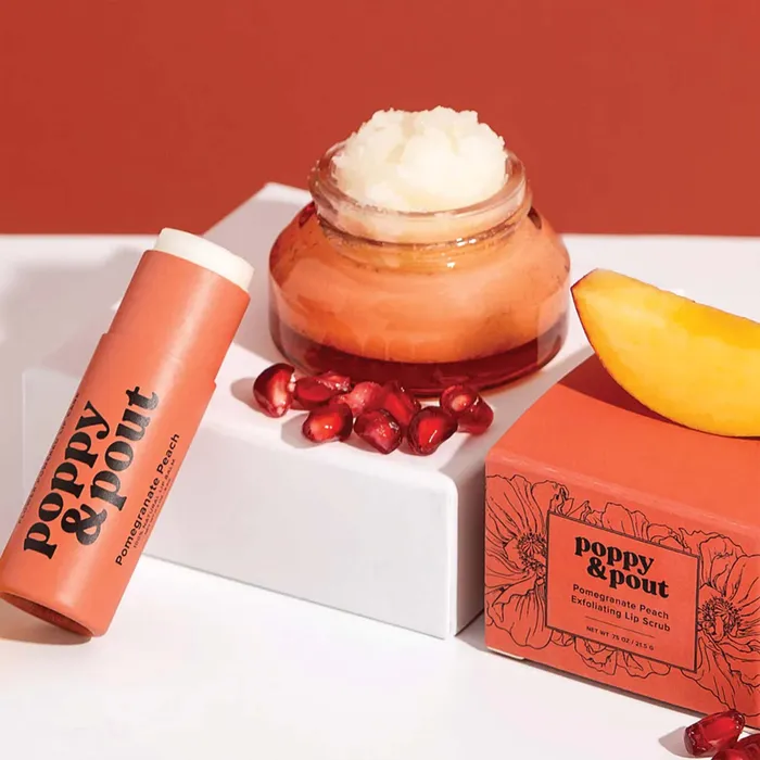 Earrings POPPYPOUT Poppy Pout Pomegranate Peach Duo Lip Care Gift Set