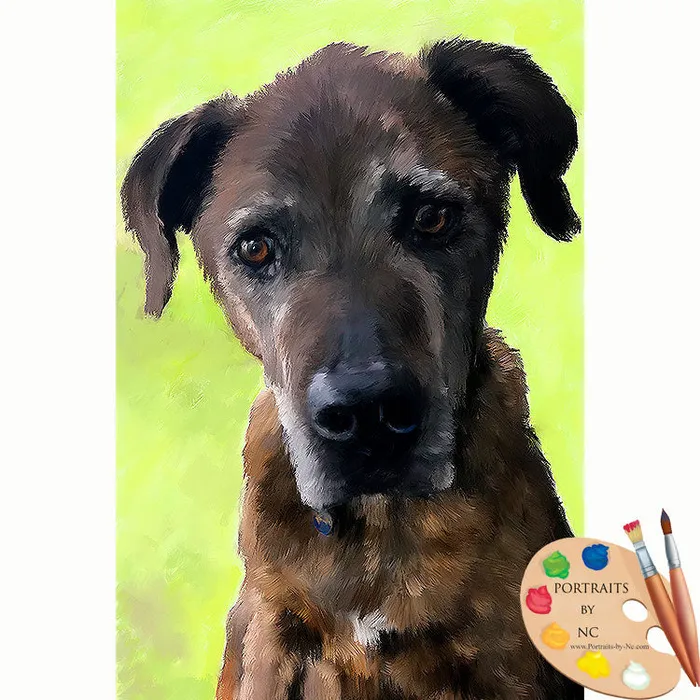Earrings Portraits by NC Brown Dog Pet Digital Portrait