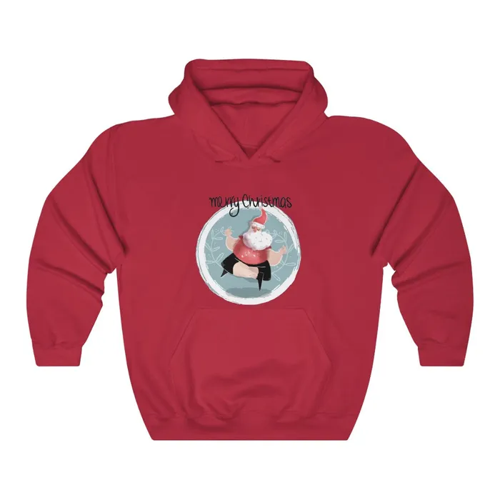Earrings Portraits by NC Dancing Santa Unisex Heavy Blend Hooded Sweatshirt
