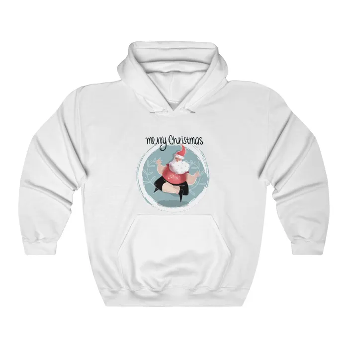 Earrings Portraits by NC Dancing Santa Unisex Heavy Blend Hooded Sweatshirt
