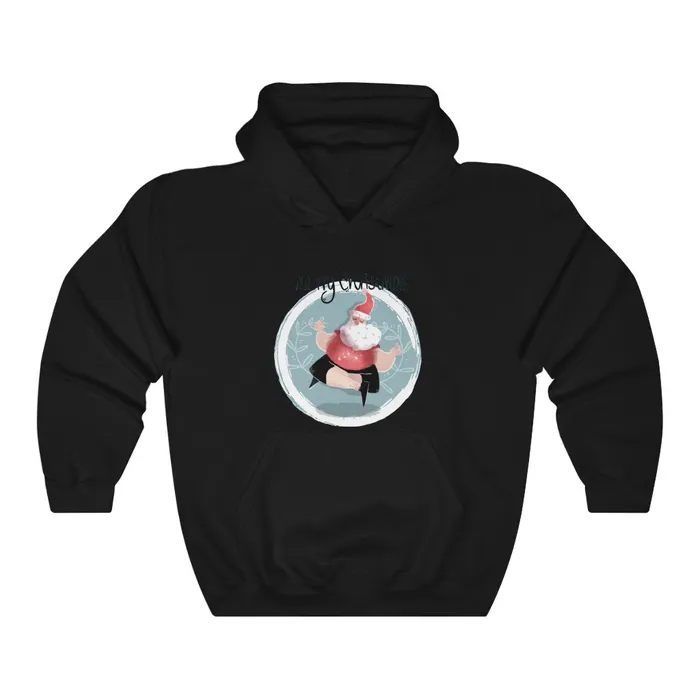 Earrings Portraits by NC Dancing Santa Unisex Heavy Blend Hooded Sweatshirt