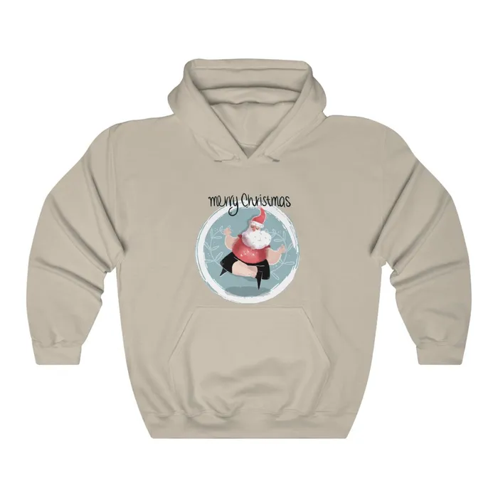Earrings Portraits by NC Dancing Santa Unisex Heavy Blend Hooded Sweatshirt