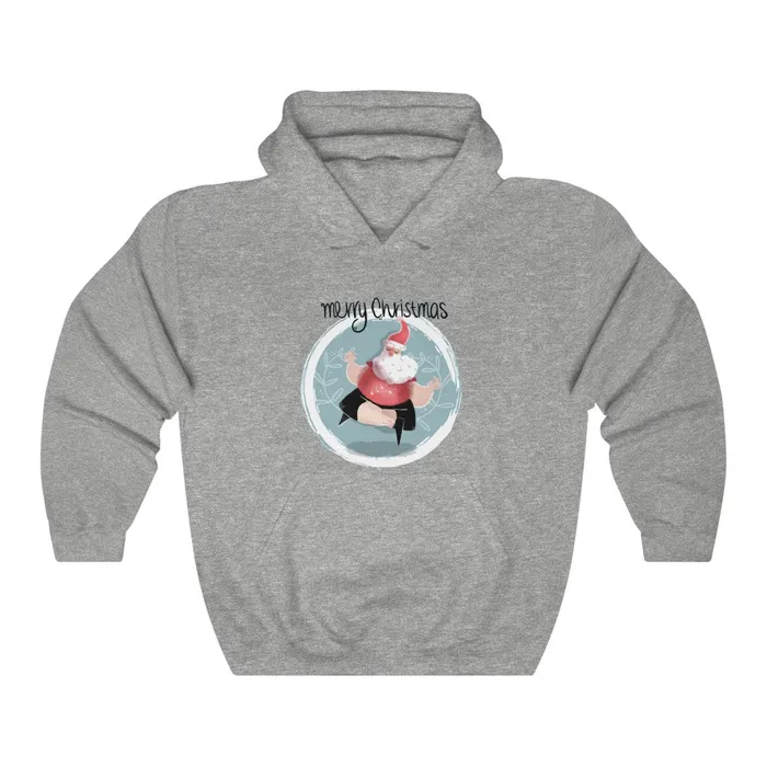 Earrings Portraits by NC Dancing Santa Unisex Heavy Blend Hooded Sweatshirt