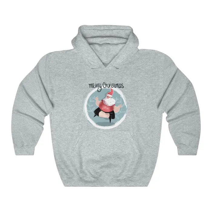 Earrings Portraits by NC Dancing Santa Unisex Heavy Blend Hooded Sweatshirt