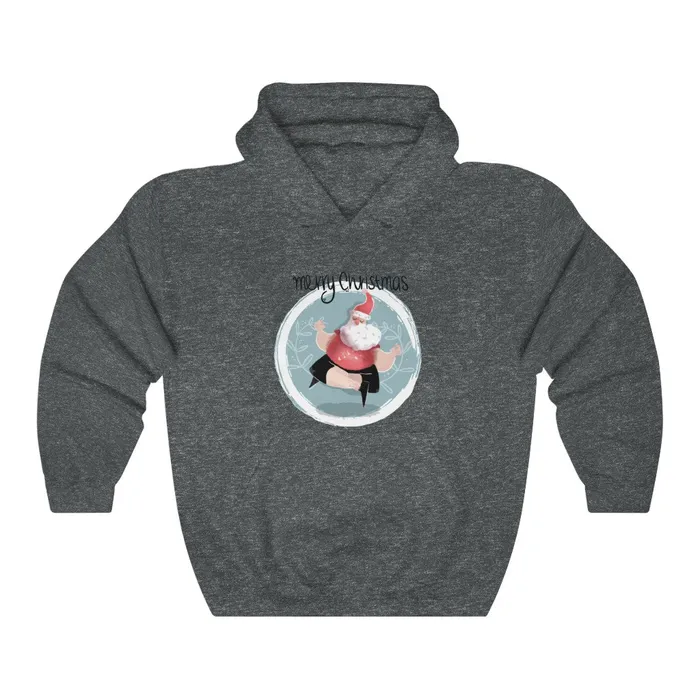 Earrings Portraits by NC Dancing Santa Unisex Heavy Blend Hooded Sweatshirt