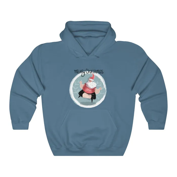 Earrings Portraits by NC Dancing Santa Unisex Heavy Blend Hooded Sweatshirt