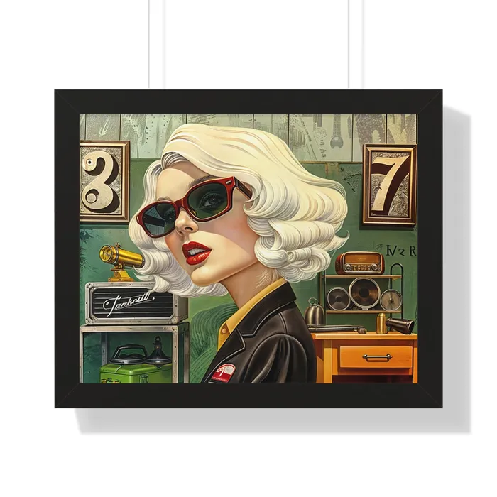 Earrings Portraits by NC Framed Horizontal Poster Tool Time Blonde