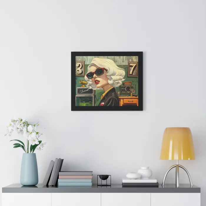 Earrings Portraits by NC Framed Horizontal Poster Tool Time Blonde Earrings Portraits by NC Framed Horizontal Poster Tool Time Blonde