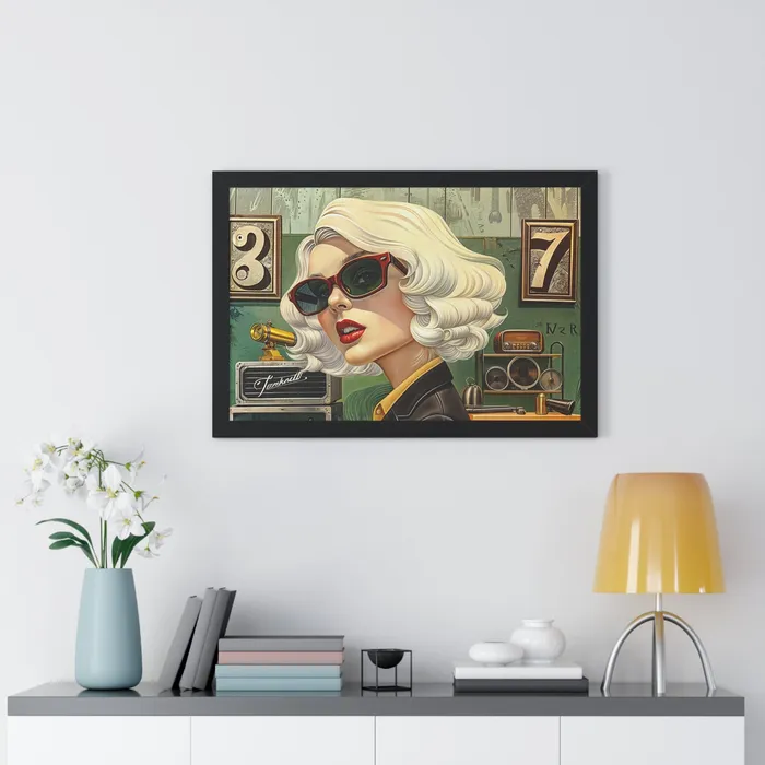 Earrings Portraits by NC Framed Horizontal Poster Tool Time Blonde Earrings Portraits by NC Framed Horizontal Poster Tool Time Blonde