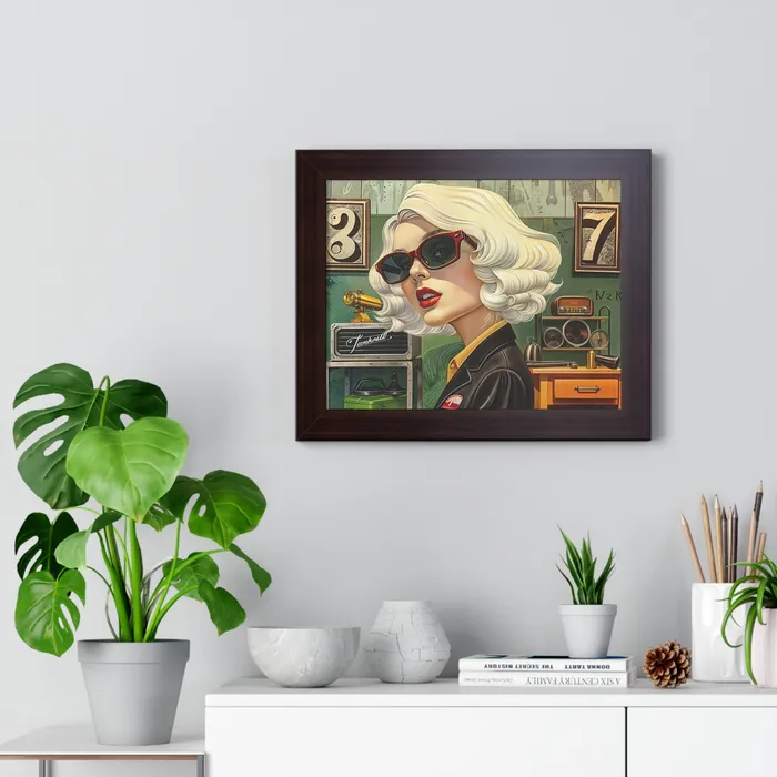 Earrings Portraits by NC Framed Horizontal Poster Tool Time Blonde Earrings Portraits by NC Framed Horizontal Poster Tool Time Blonde