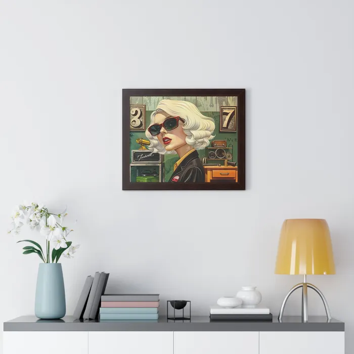 Earrings Portraits by NC Framed Horizontal Poster Tool Time Blonde Earrings Portraits by NC Framed Horizontal Poster Tool Time Blonde