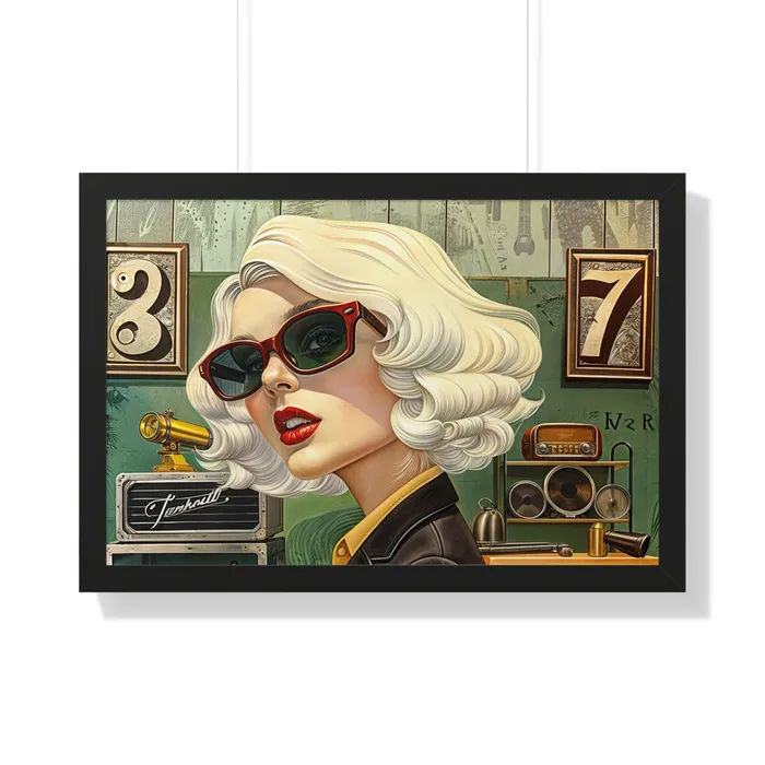 Earrings Portraits by NC Framed Horizontal Poster Tool Time Blonde Earrings Portraits by NC Framed Horizontal Poster Tool Time Blonde