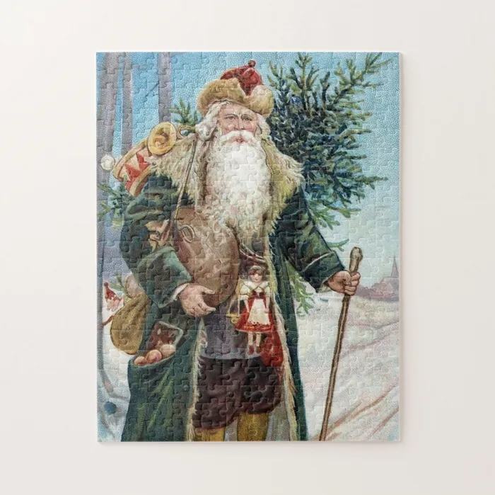 Earrings Portraits by NC Vintage Santa Claus Puzzle