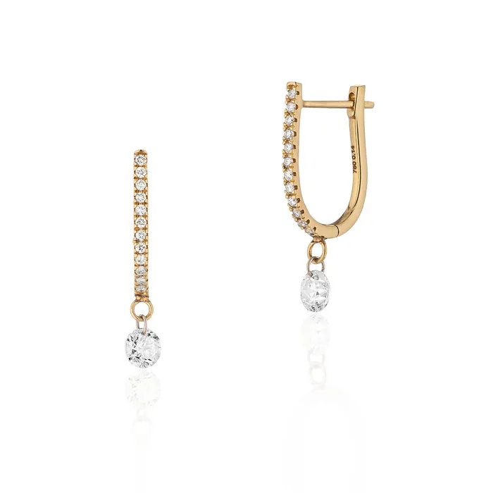 Earrings RACHEL LYNN CHICAGO 18 Karat Yellow Gold Aspen Air Single Diamond Drop Earrings
