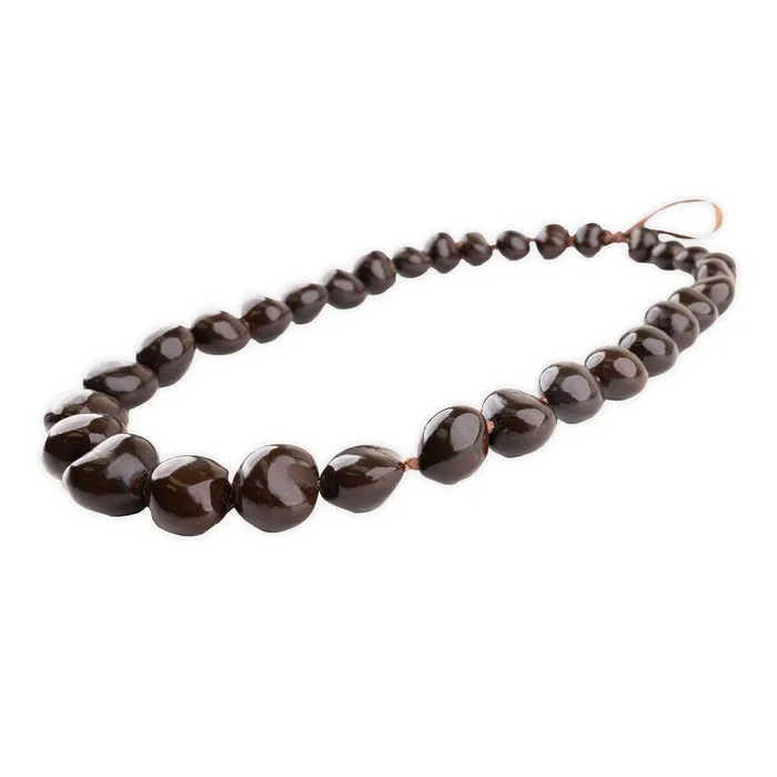 Earrings RAINBOWCRAFT Brown Kukui Nut Lei