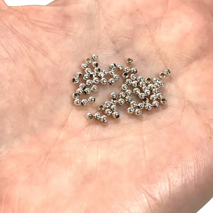 Earrings Silver Plated 2mm Spacer Balls 100 pieces in a pack Peppy Beads