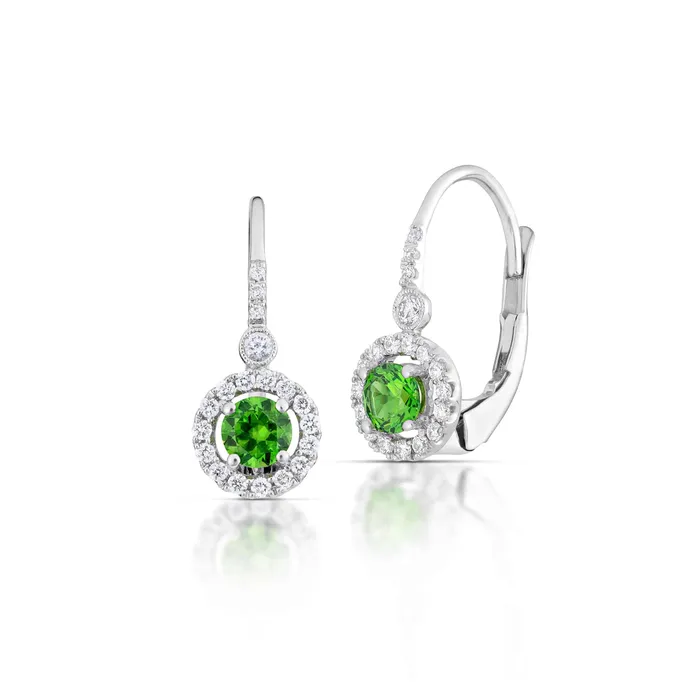 Earrings Stephen Silver Fine Jewelry 051 Carat Demantoid Garnet and Diamond Earrings