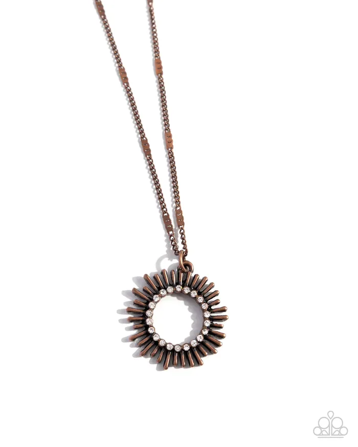 Earrings Sunburst Surprise Copper Paparazzi Accessories