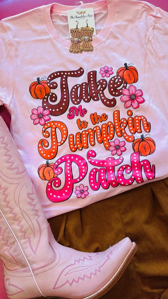 Earrings TAKE ME TO THE PUMPKIN PATCH TEE PINK LUCKY AND BLESSED LIFE