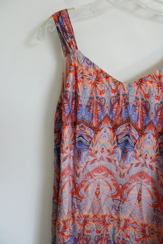 Earrings Tangerine NYC Tangerine NYC Orange Patterned Dress XS