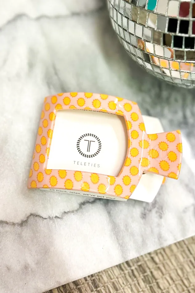 Earrings Teleties Faire Teleties Large Flat Square Clip Sunny Days Ahead