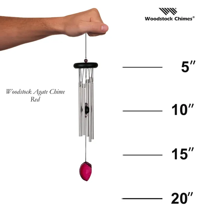 Earrings Woodstock Chimes Red Agate Wind Chime WOODSTOCKCHIMES