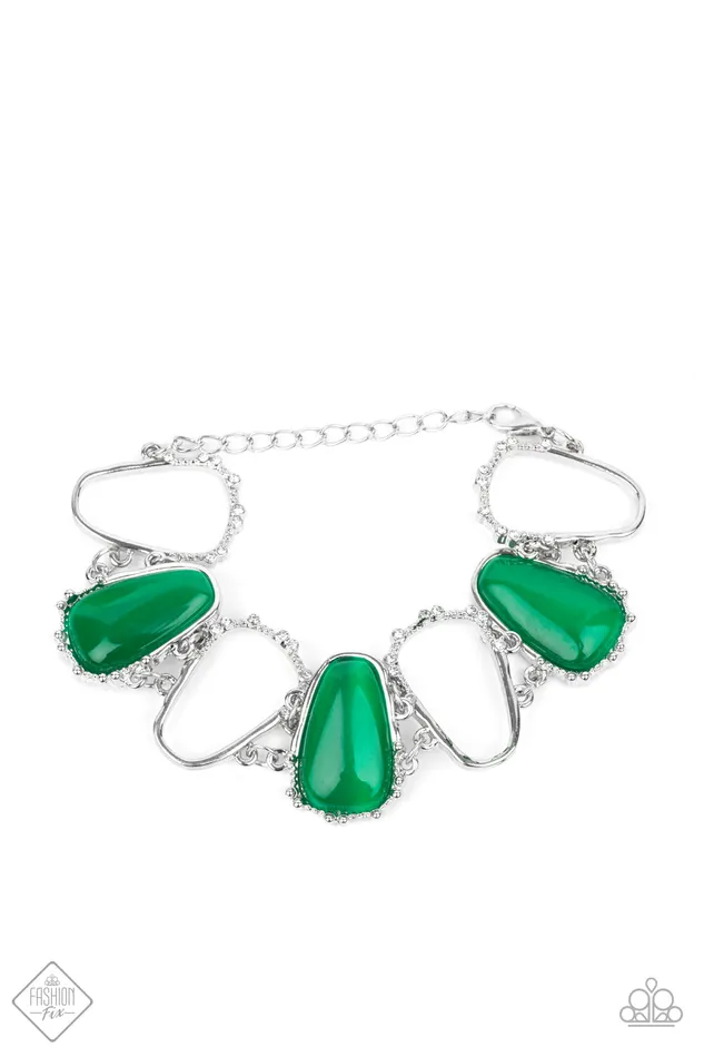 Earrings Yacht Club Couture Green Paparazzi Accessories