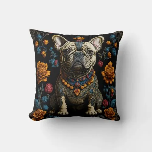 Earrings ZAZZLE Mexican Folk Art French Bulldog Pillow 16x16