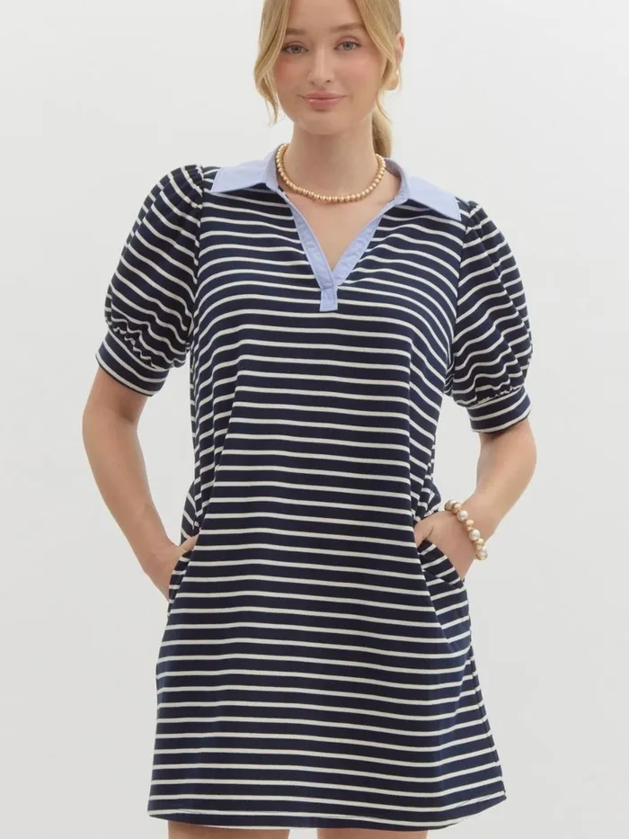 Entro Earrings Samantha Stripe Dress