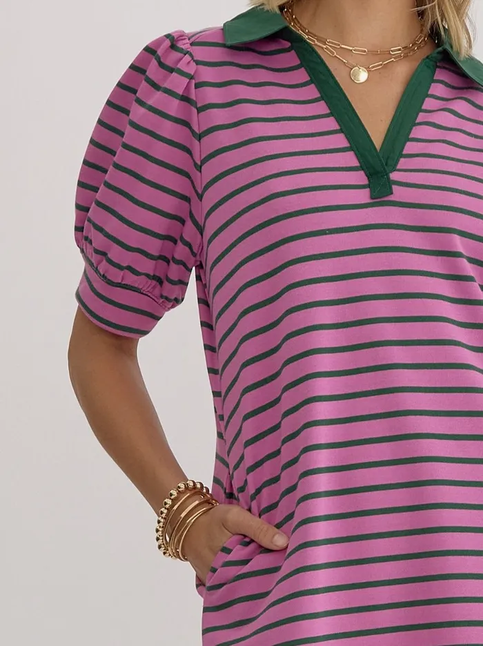 Entro Earrings Samantha Stripe Dress