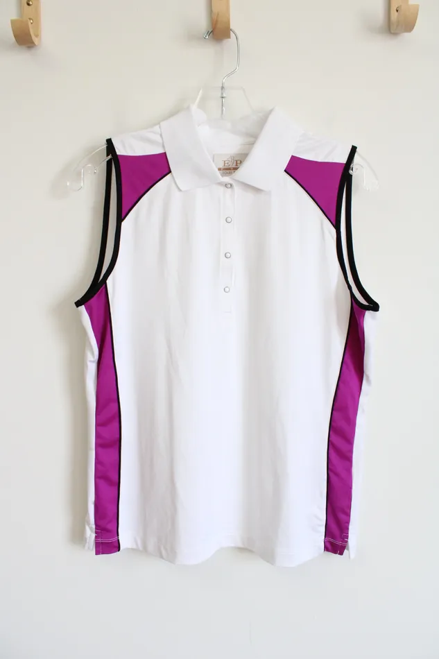 EP Pro Rings EP Pro Tour Tech White Pink Athletic Polo Tank M