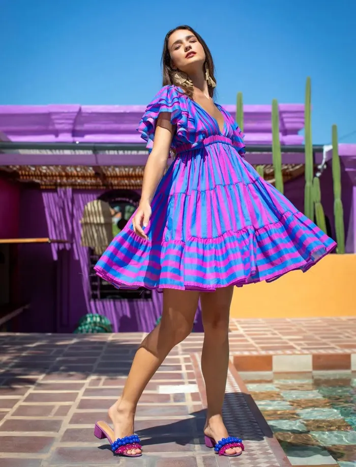 Erika Pea Earrings VALE SHORT DRESS STRIPE