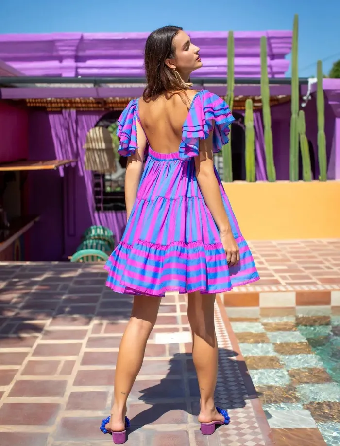 Erika Pea Earrings VALE SHORT DRESS STRIPE Erika Pea Earrings VALE SHORT DRESS STRIPE
