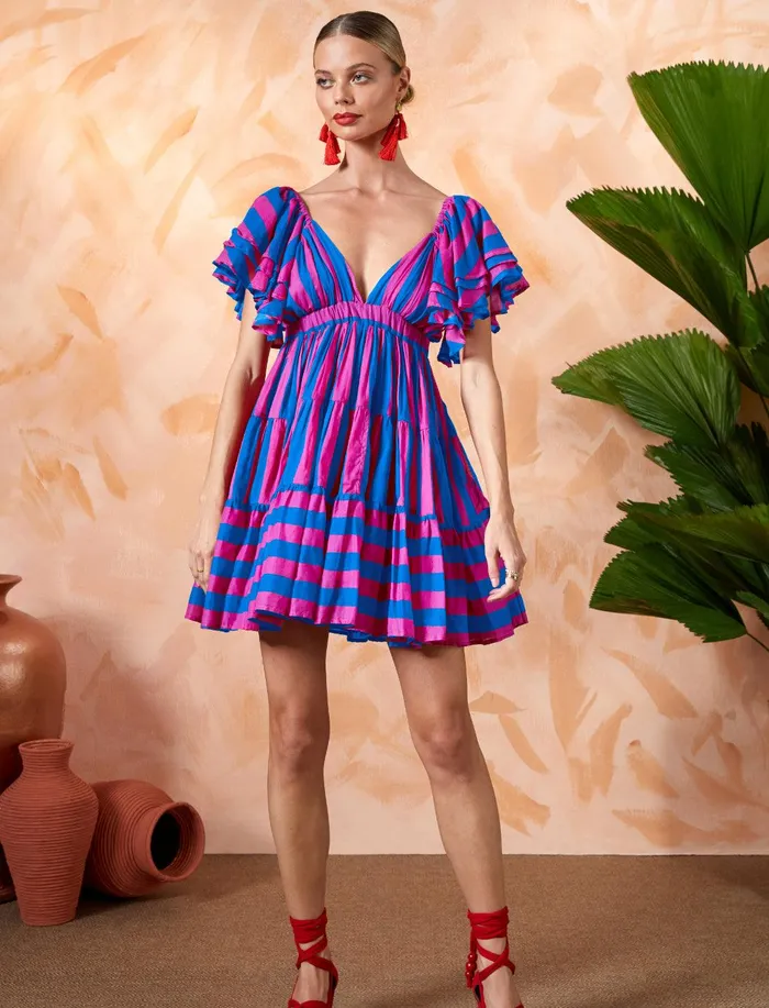 Erika Pea Earrings VALE SHORT DRESS STRIPE Erika Pea Earrings VALE SHORT DRESS STRIPE